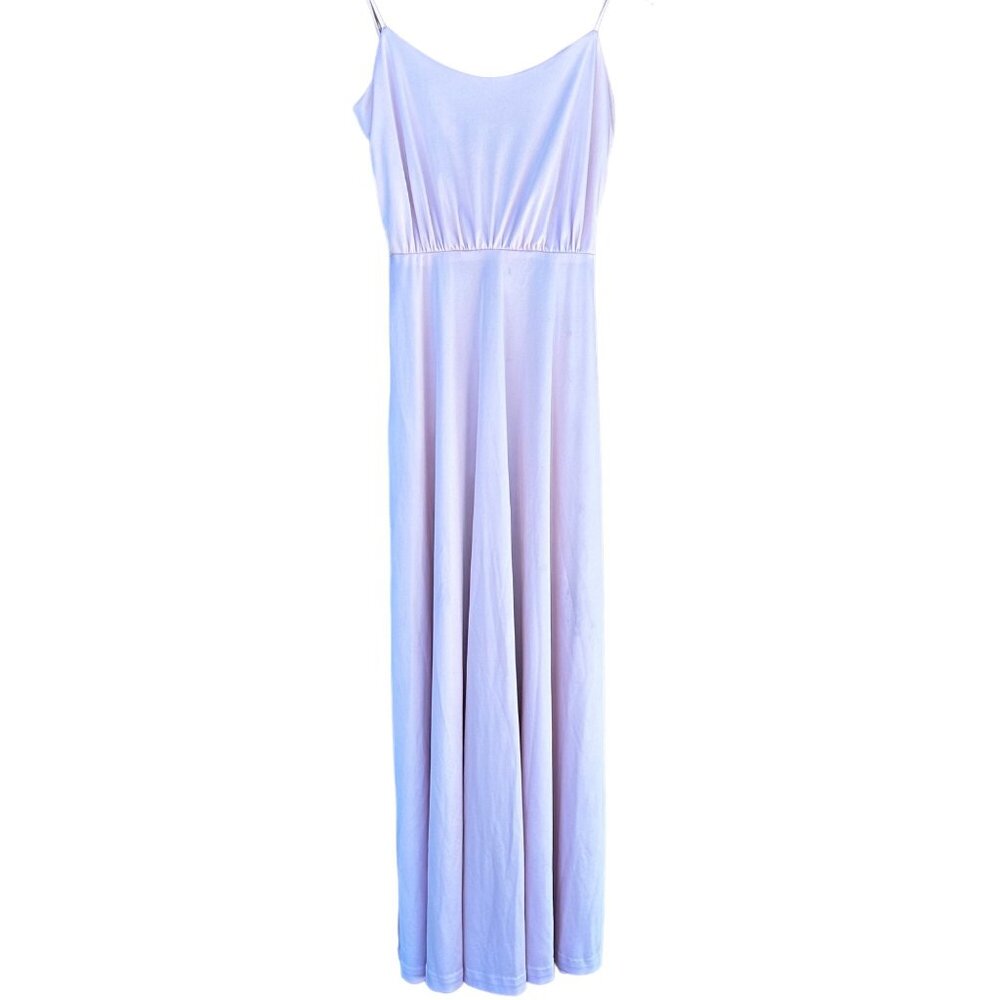 Vintage Eve of MIlady Lavender 70s 80s Satin Lace Cover Prom Bridesmaid Dress Si - Picture 10 of 13